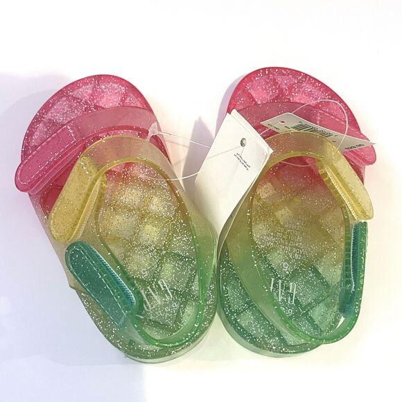 GAP NWT Toddler Glitter Jelly Rainbow Sandals in Multi Size 5 - Picture 4 of 8